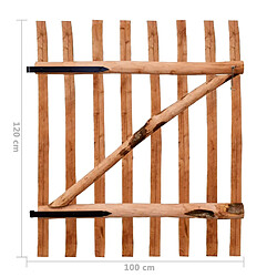 vidaXL Portillon de clôture Bois de noisetier imprégné 100x120 cm pas cher