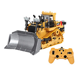 2.4G 9CH RC Bulldozer 1/24 Light & Sound Engineering Car 3 Batteries Alliage