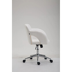 Avis Decoshop26 Fauteuil chaise de bureau en synthétique blanc avec accoudoirs hauteur réglable BUR10342