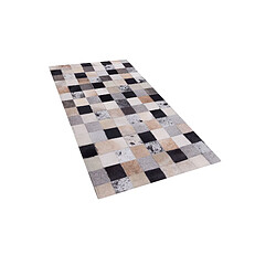 Beliani Tapis marron et beige en peau de vache 80 x 150 cm RIZE