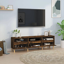 Avis Maison Chic Meuble TV scandinave - Banc TV pour salon chêne fumé 150x30x44,5 cm bois d'ingénierie -MN48851