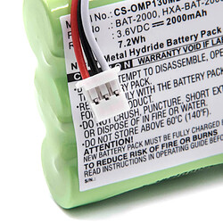 Batterie Ni-MH vhbw 2000mAh (3.6V) pour tensiomètre Omron HBP-1300, HBP1300. Remplace: BAT-2000, HXA-BAT-2000.