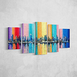 EPIKASA Impression sur Toile Couleur Abstract 11, Multicouleur, Polyester, 100x3x60 cm