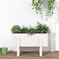 Maison Chic Jardinière,Bac à fleurs - pot de fleur blanc 62x30x38 cm bois massif de pin -GKD10689