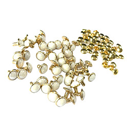 50 jeux de dôme de champignon en métal rivets rivets pour maroquinerie diy 7.5mm beige pas cher