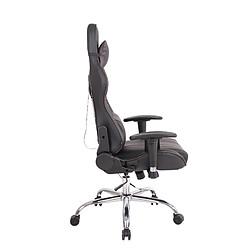 Avis Decoshop26 Fauteuil de bureau gamer design sportif fonction de massage chauffant avec coussins en PVC noir / marron 10_0002527