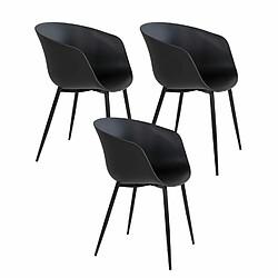 House Nordic 6 Fauteuils de jardin noir RODA