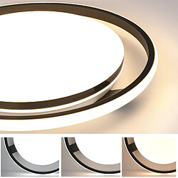 Avis NETTLIFE Plafonnier LED Noir Moderne Télécommande Design Rond Lampe de Salon avec Lampe à Intensité Variable pour Chambre Cuisine Bureau Couloir