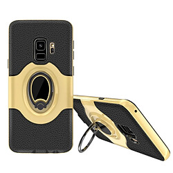 Wewoo Coque Housse de protection anti-chute pour Galaxy S9, avec support de bague rotatif magnétique or