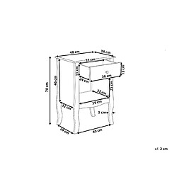 Beliani Table de chevet blanche 1 tiroir LANE