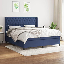 Maison Chic Lit Adulte - Lit simple Lit à sommier tapissier avec matelas moelleux - Meuble de Chambre - Bleu 160x200 cm Tissu -MN23005