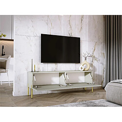 Acheter 3XELIVING Meuble TV en couleur Cachemire avec pieds droits en or, D: l : 140 cm, H : 52 cm, P : 32 cm