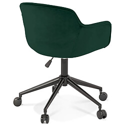 Acheter Alterego Chaise de bureau 'ROLLING' en velours vert sur roulettes