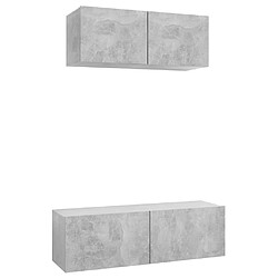 vidaXL Ensemble de meubles TV 2 pcs Gris béton Bois d'ingénierie