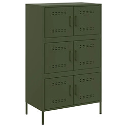 vidaXL Buffet haut vert olive 68x39x113 cm acier