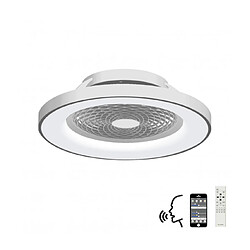 Luminaire Center Plafonnier ventilateur Tibet Argent, blanc 1 ampoule 20cm