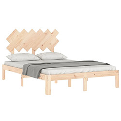 Acheter Maison Chic Cadre/structure de lit avec tête de lit pour adulte - Lit Moderne Chambre petit double bois massif -MN67750