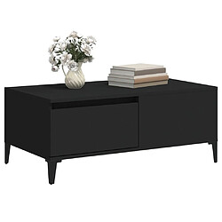 Avis vidaXL Table basse Noir 90x50x36,5 cm Bois d'ingénierie