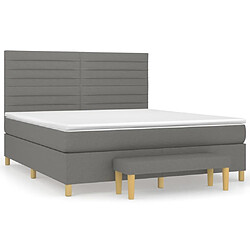 Maison Chic Lit Adulte - Lit simple Lit à sommier tapissier avec matelas moelleux - Meuble de Chambre - Gris foncé 180x200cm Tissu -MN29634