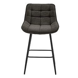 Moloo GRANT - Fauteuil de bar en tissu Gris souris et métal noir (x2) pas cher