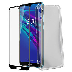 Avizar Coque Huawei Y6 2019 / Y6S Silicone Gel + Film Ecran Verre Trempé noir