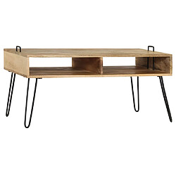 vidaXL Table basse Bois de manguier massif 100x60x45 cm