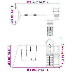 vidaXL Aire de jeux d'extérieur bois de pin massif pas cher