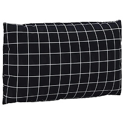 Acheter vidaXL Coussins de palette lot de 3 motif à carreaux noir tissu Oxford