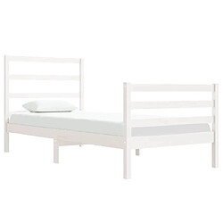 Avis Maison Chic Lit Moderne Chambre - Cadre/structure de lit pour adulte Blanc Bois de pin massif 90x190 cm Simple -MN14348