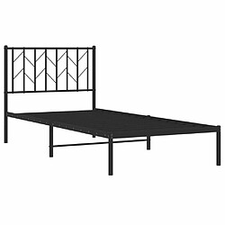 Acheter Maison Chic Cadre/structure de lit métal et tête de lit pour adulte - Lit Moderne Chambre noir 90x200 cm -MN74482