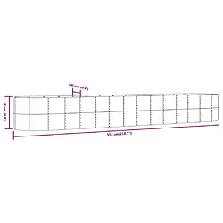 vidaXL Lit surélevé de jardin Vert 554x100x68cm Acier enduit de poudre pas cher