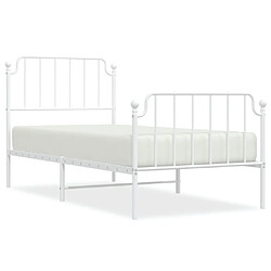 Maison Chic Cadre/structure de lit métal et tête de lit + pied de lit pour adulte - Lit Moderne Chambre blanc 90x200 cm -MN59143