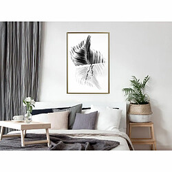 Paris Prix Affiche Murale Encadrée Abstract Feather 40 x 60 cm Or