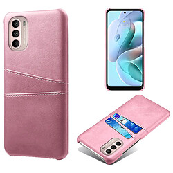 Coque en TPU + PU KSQ avec porte-cartes or rose pour votre Motorola Moto G41/G31