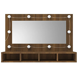 Avis vidaXL Armoire à miroir avec LED Chêne marron 90x31,5x62 cm