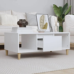 Maison Chic Table basse,Table Console Table d'appoint, Table pour salon Blanc 90x50x36,5 cm Bois d'ingénierie -MN41839