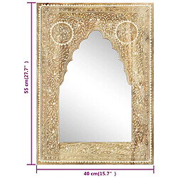 vidaXL Miroir peint à la main 40x55 cm Bois de manguier solide pas cher