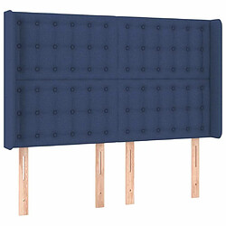 Maison Chic Tête de lit scandinave avec oreilles,meuble de chambre Bleu 147x16x118/128 cm Tissu -MN71261