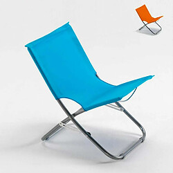 Beach And Garden Design Chaise de plage transat pliante fauteuil piscine acier Rodeo, Couleur: Bleu