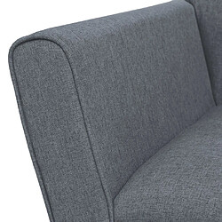 Helloshop26 Fauteuil chaise siège lounge design club sofa salon acier et tissu gris clair 1102325 pas cher