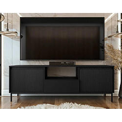 Bestmobilier Girona - meuble tv ouvert - noir - 174 cm