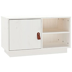 vidaXL Meuble TV Blanc 70x34x40 cm Bois de pin massif