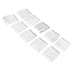 10pcs Métal Blanc Bricolage Cheveux Côté Peigne Artisanat Accessoire De Cheveux Argent 6 Dents