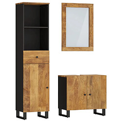 ComfortXL Ensemble De Meubles De Salle De Bain 3 Pièces Bois Manguier Massif