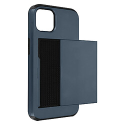 Avizar Coque iPhone 13 Mini avec Rangement Carte Coulissant Antichoc Defender Bleu nuit