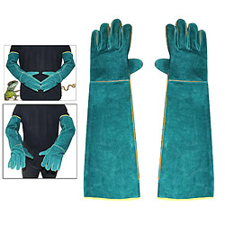 Acheter 1 paire Peau de Vache de Protection Reptile Gants de Manipulation Résistant Aux Rayures Serpent Lézard Sauvage Animaux Protection Formation Gant