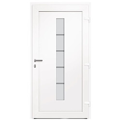 Avis vidaXL Porte d'entrée Aluminium et PVC Blanc 100x210 cm