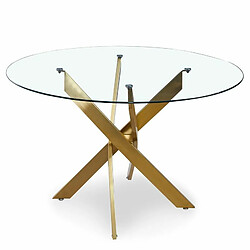 Paris Prix Table de Repas Ronde Design Rixa 120cm Or