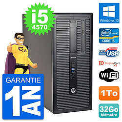 PC Tour HP EliteDesk 800 G1 Intel i5-4570 RAM 32Go Disque 1To Windows 10 Wifi - Occasion