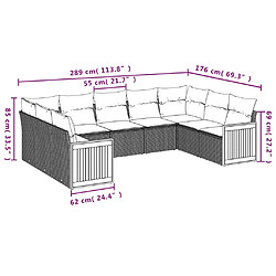 Avis Maison Chic Salon de jardin avec coussins 9 pcs | Ensemble de Table et chaises | Mobilier d'Extérieur beige résine tressée -GKD97980